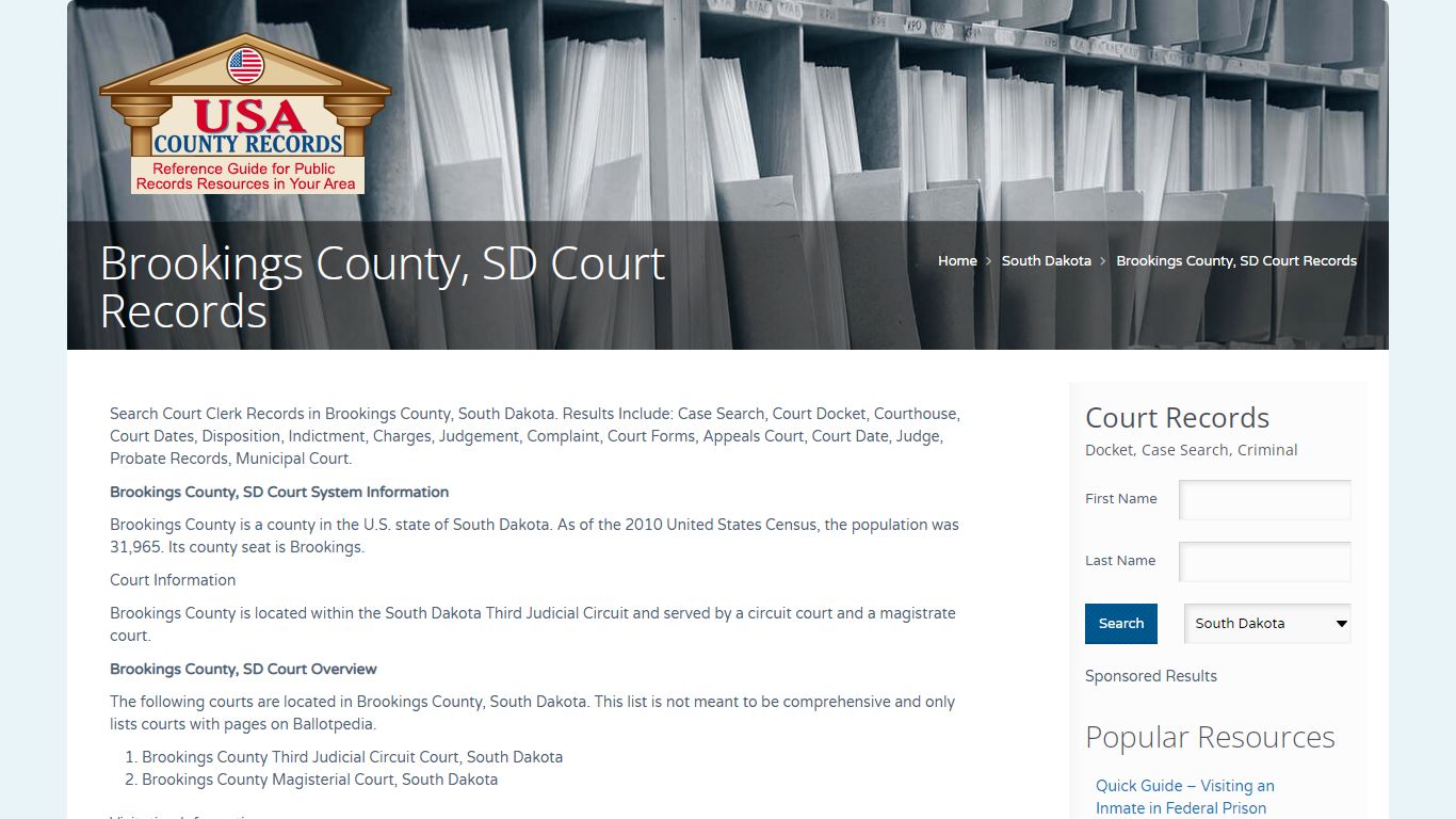 Brookings County, SD Court Records | Name Search