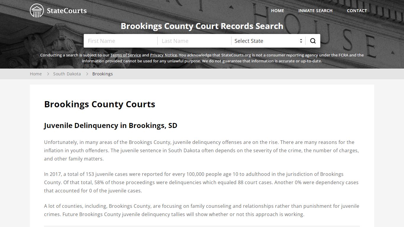 Brookings County, SD Courts - Records & Cases - StateCourts